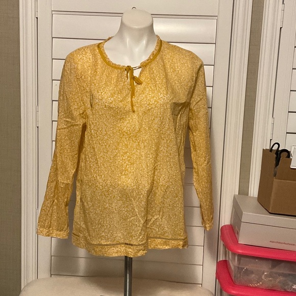 Talbots Tops - Talbots Yellow Floral Blouse